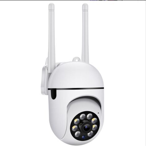 2MP Camera Surveillance WiFi Extérieure PTZ, Caméra IP 360° sans Fil Étanche, Vision Nocturne en Couleur, Audio Bidirectionnel, Alerte instantanée (1p, Blanc)