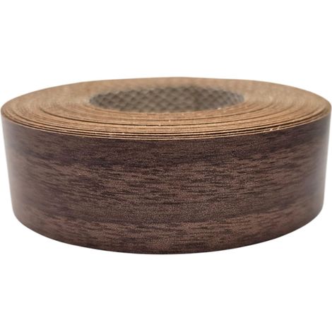 1x Bande de Chant Thermocollant 21mm x 5m Epaisseur 0,50mm Mélaminé Facile à Appliquer Bricolage Étagère Meuble Panneau Bois Durable, Noyer (1/3)