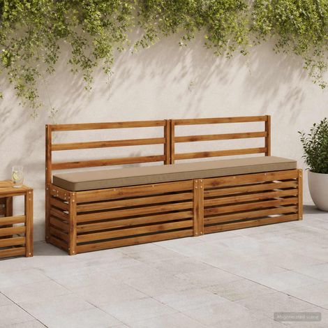 vidaXL 2-Piece Bench Cushions VUGHT 2 pcs 100% Polyester Taupe (1/5)