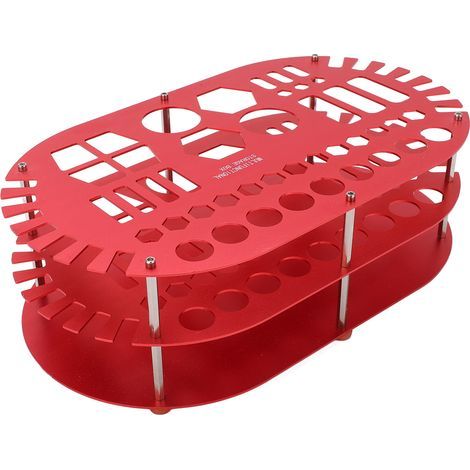 Werkzeughalter aus Aluminiumlegierung für Werkbank, Aufbewahrungsgestell für Miniaturautos und Modellbauteile, rot (1/5)