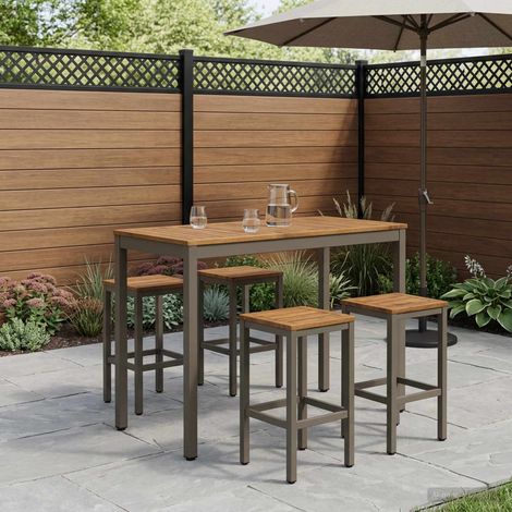 vidaXL Table de Bar de Jardin NAARDEN Naturel et café (1/5)