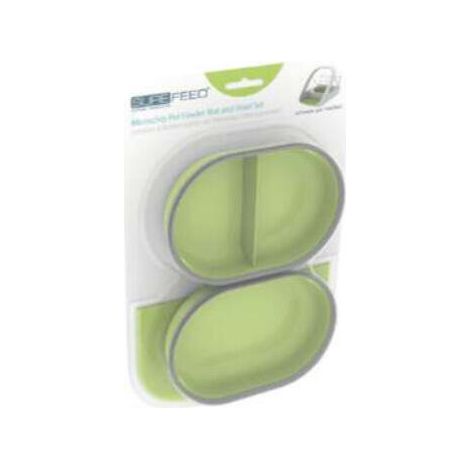 COMEDERO Y COLCHONETA SURFEED PARA GATO Y PERRO PEQUEÑO - VERDE