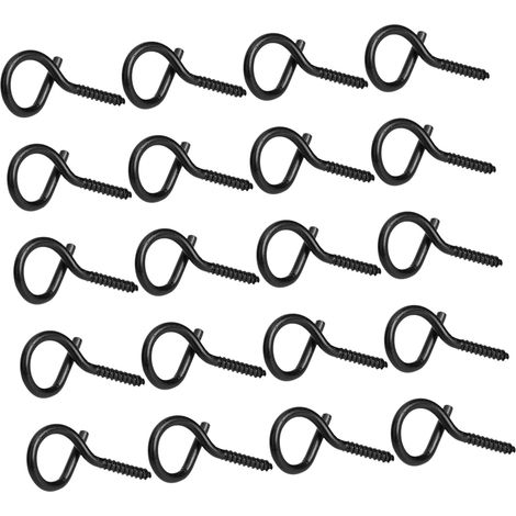 20 crochets à œillet fer noir pour suspension et arrimage (1/5)