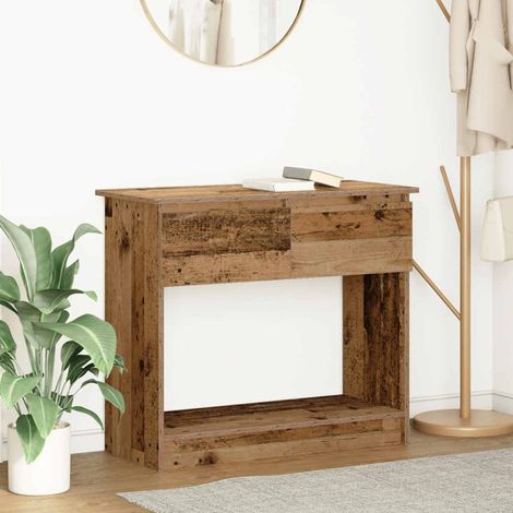 vidaXL Tavolo Consolle con Cassetti Legno Antico 85,5x38,5x74,5 cm