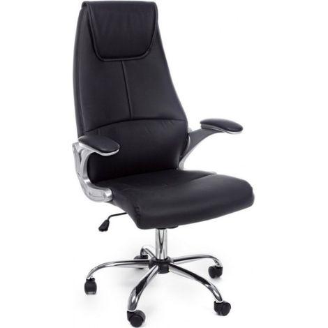 Yes Everyday Poltrona Direzionale Da Ufficio In Ecopelle Nero Camberra Con Braccioli (1/5)