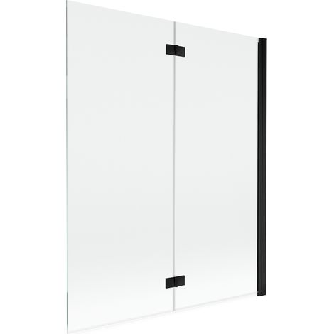 Paroi de douche Mexen Mist à 2 panneaux droite 140 x 150 cm, transparent, noir - 8A9-140-002-70-00-P (1/5)