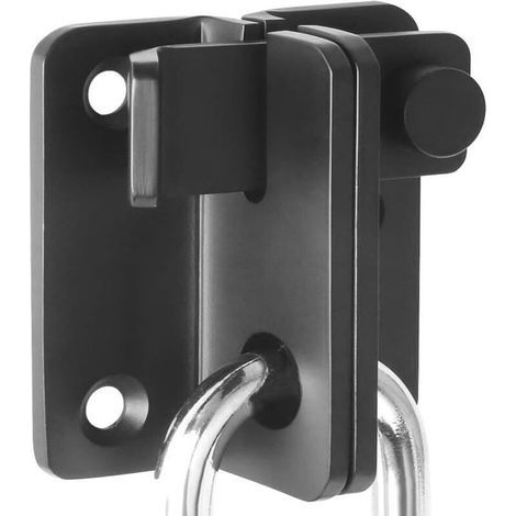 Loquet de porte coulissant Verrou Porte Coulissante Serrure Volet Loquet Porte Verrou Serrure de Porte Coulissante Cadenas Petite Petit Loquet en Acier Inoxydable Noir - Ouvert À Gauche S (1/4)