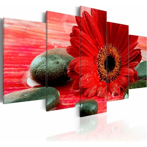 Tableau gerbera et pierre zen - 200 x 100 cm (1/4)