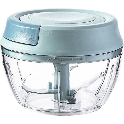 hachoir Manuel (bleu), 500 Ml, Lames En Acier Inoxydable, Hachoir Oignons De Cuisine Hachoir Polyvalent Pour Hacher Les Lgumes, La Viande, L'oign (1/5)