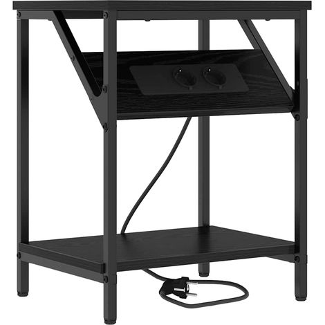 Maison Exclusive - Nachttisch Schwarz Eichen-Optik 38 x 30 x 48 c