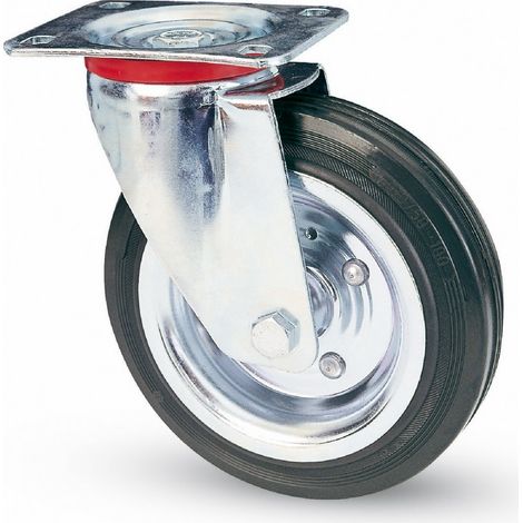 1PZ RUOTA GIREVOLE PER CARRELLI art.80 mm.200-piastra mm.140x110