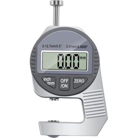 Digitales Dickenmessgerät mit LCD-Bildschirm, Messbereich 0–12,7 mm, geschlossener elektronischer Mikrometer-Messring zur Messung der Dicke von Leder und Textilien mit digitaler Anzeige (1/4)