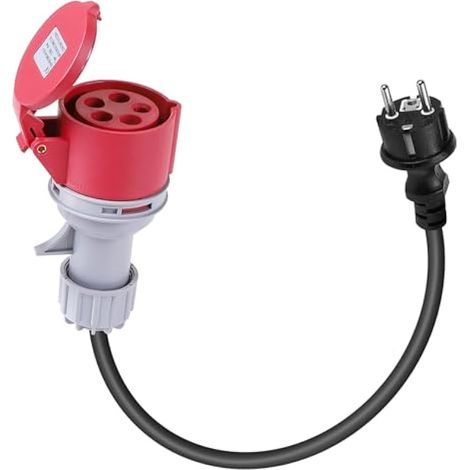 Adaptateur CEE 250 V 16 A, câble de 0,6 m, prise 5 pôles IP44, H07RN-F 3G 2,5 mm² pour le camping et les ateliers (1/5)