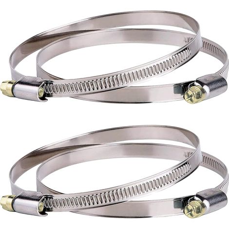 Lot de 4 Colliers de Serrage Inox 91-114 mm (Largeur 9 mm) à Vis Sans Fin - pour Conduit, Gaine de Ventilation, VMC et Hotte 100 mm (1/3)