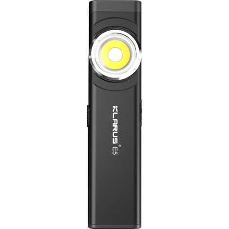 klarus E5 Mini Flat EDC wiederaufladbare Taschenlampe, 470 Lumen Cob-Arbeitsleuchte mit Magnetfuß und Schlaufenclip. Geeignet für Wartung, Camping, Wandern, Notfall usw.