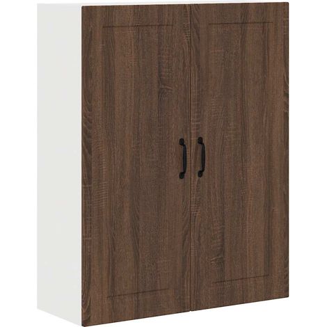 Meuble mural de cuisine，Armoire de cuisine avec porte Chêne brun 80 x 31 x 100 cm CFW31776 (1/5)