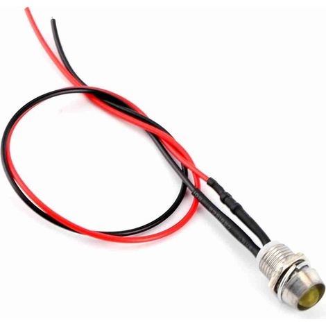 4 pieces 12v 8mm LED panel pilot dashboard indicator warning lamp car Van yellow (1/5)