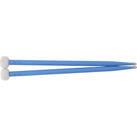 2-teiliges Schlagzeugschlägel-Set mit Filzkopf, Holzgriff und rutschfester Oberfläche, blau (1/5)
