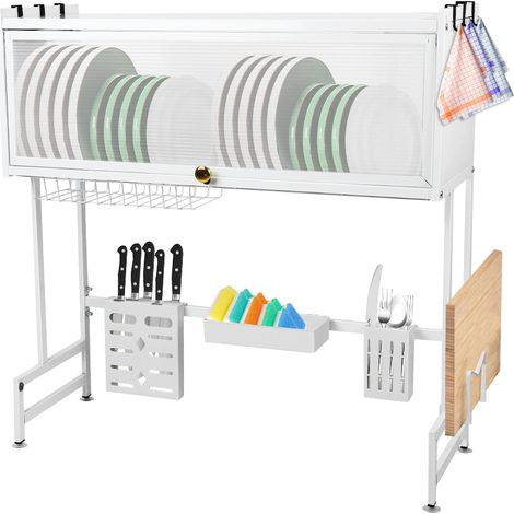 Scaffale sopra il lavandino, organizer portaoggetti sopra il lavandino, 65x30x78cm, bianco (1/5)