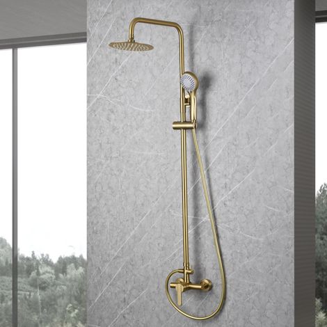Imex - Columna Ducha Monomando con Grifo Oro Serie Roma