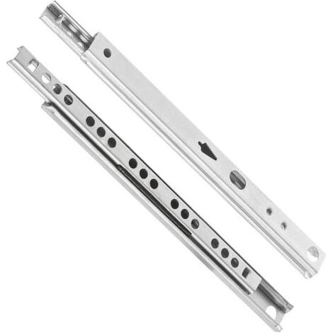 2 X Coulisse Tiroir - Glissiere Pour Tiroir - 17mm X 246 mm - Rail Tiroir Coulissant - Rail Coulissant - Acier Galvanisé Coulisse à Sortie Partielle (1 Paire) (1/5)