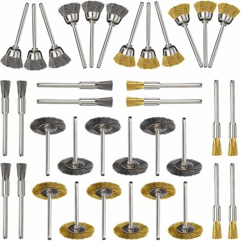 VURAHOME - Brosse En Laiton De Polissage Ensemble 36Pcs Brosses Métalliques Inoxydable Métallique De Forage Brosses Rotatifs Pour Perceuse Meuleuse Et Autres Outils Rotatifs (1/5)