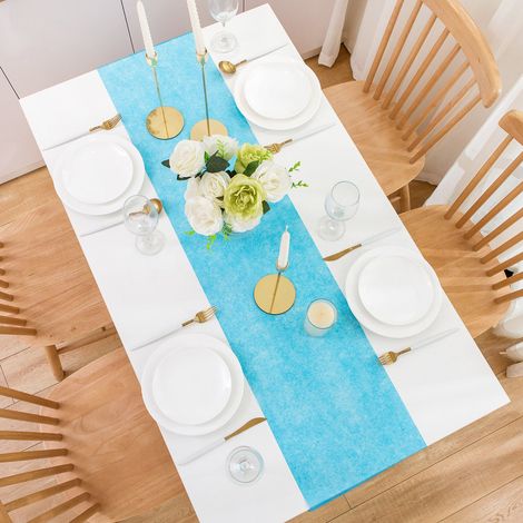 Chemin de table en rouleau – Style minimaliste – 30 cm x 25 m – Bleu
