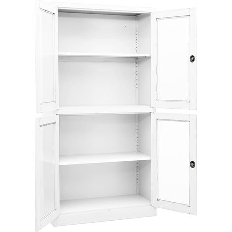 Maison Exclusive - Armadio per Ufficio Bianco 90x40x180 cm in Acciaio e Vetro