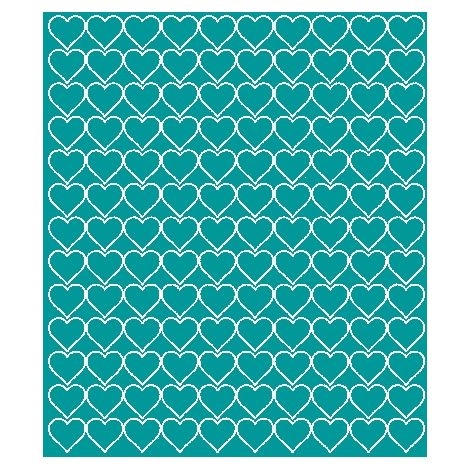 Adesivi a forma di cuore per San Valentino, 2 cm, 130 pezzi, turchese opaco