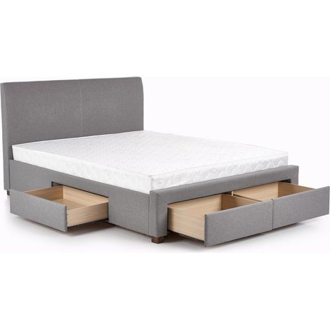 Cama Houston 1084, Gris, Doble, 160x200, Tapiz, Somieres, 164x220x106cm