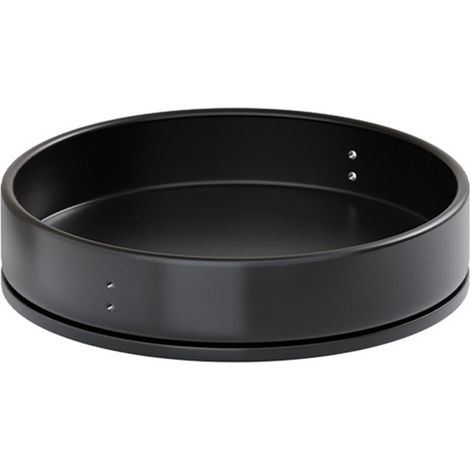 Support tournant 360° pour épices, organiseur d’épices à rotation, étagère ronde noire L, cuisine. (1/5)