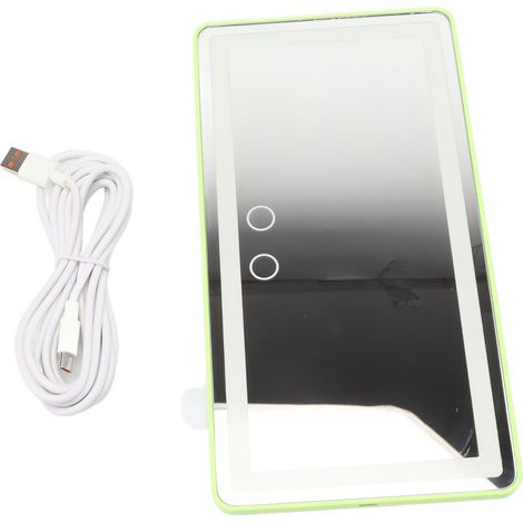 Visière de voiture LED miroir de vanité tactile réglable 3 Modes d'éclairage maquillage Rechargeable USB avec Version de charge Surround vert (1/3)
