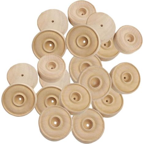 30 petites roues rondes en bois, accessoires de jouets, fournitures de bricolage et de loisirs créatifs pour enfants (1/4)