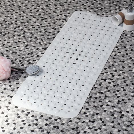 Badewannenmatte 100 x 40 cm Weiß Duschmatte Badematte Rutschfest Wanneneinlage (1/5)
