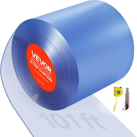 VEVOR PVC-Streifenvorhang, 30,8 x 0,3 m, Lamellenvorhang, Meterware, -20 °C bis 60 °C Vorhangstreifen für Türen von Supermärkten, Garagen, Lagerhallen, Scheunen & Tierställen, transparent (1/5)