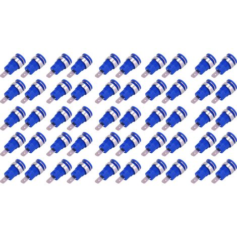 Lot de 50 douilles banane 4mm haute intensité, longue durée, excellente transmission, accessoires de test électrique bleus (1/5)