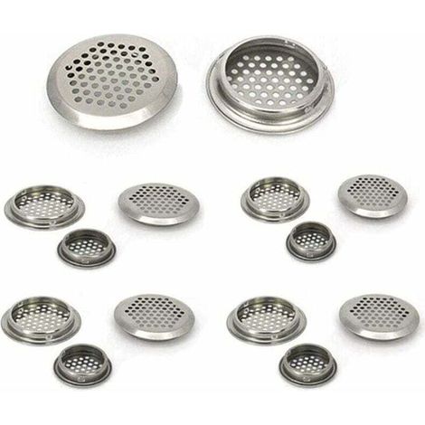 Grille de Ventilation 20 pièces grille inox Grille d'aération Trou Respiration pour armoire placard Air évacué Grille d'évacuation Ventilation pour Cuisine Meubles bouche Ronde (35mm) (1/4)