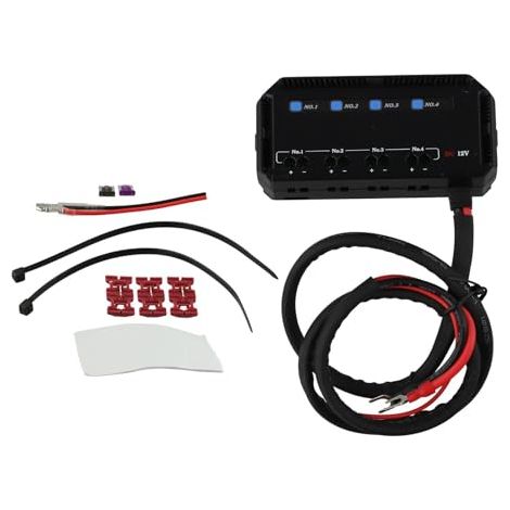 Boîte à fusibles 12 V pour voiture et moto avec indicateur LED, relais de jonction rapide 20 A pour 4 circuits, organisateur de câblage électrique PC (1/5)