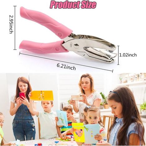 1 pezzo, perforatrice a foro singolo, perforatrice, pratica, facile da usare, rotonda, foro singolo, adatta per riviste, biglietti d'auguri, etichette, abbigliamento, biglietti, rosa, 167,5 cm, diamet (1/4)