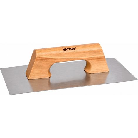 LLANA RECT.INOX MANGO MADERA 300x150mm