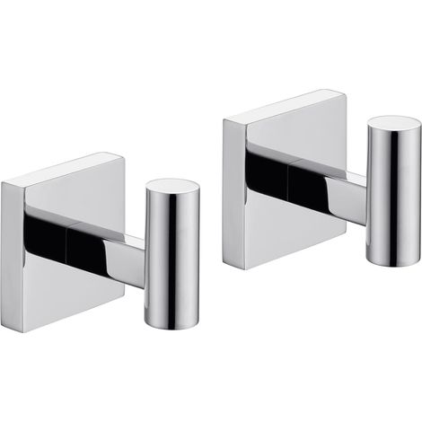 Set of 2 chrome stainless steel wall hooks (1/5)