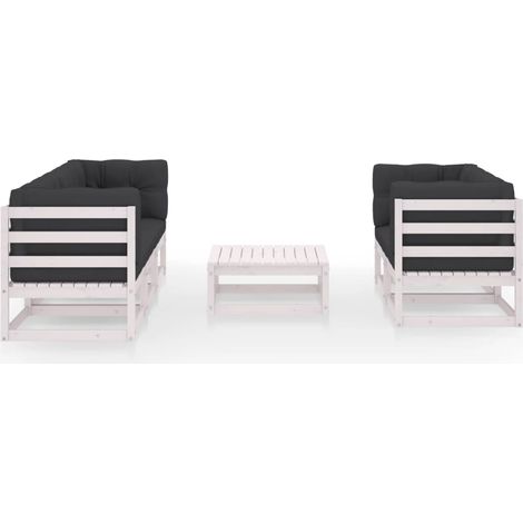 Salon de jardin 6 pcs Contemporain, Ensemble repas de jardin, avec coussins Bois de pin massif OIB5040E (1/5)