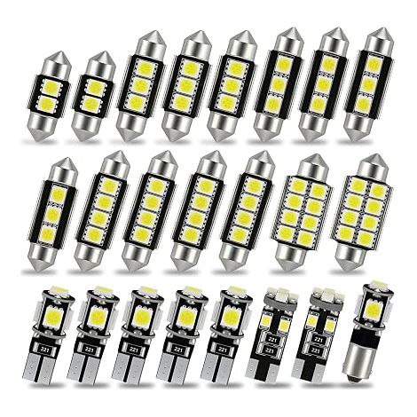 23pcs Car LED Bulbs 12V 6500K, T10 W5W C5W Indoor Canbus Plate (1/5)