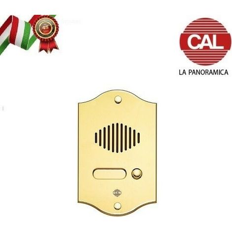 Pulsantiera 1 pulsante in ottone  LUCIDO  oro CITOFONICA UNIVERSALE