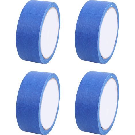 Nastri adesivi per mascheratura da pittore, 4 pezzi, nastro adesivo in carta crespa per verniciatura e finitura di autoveicoli, senza residui, 35 mm, 20 m, blu. (1/5)