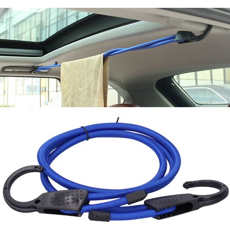 Corde à bagages multifonctionnelle de 1,5 m, extensible et réglable, idéale pour suspendre le linge de voiture en voyage. (1/5)