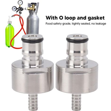 Bouchon de Carbonatation en Acier Inoxydable Raccord Ball Lock pour Bouteille PET Connecteur de Gaz et Liquide pour Bière Artisanale et Boisson Gazeuse Maison