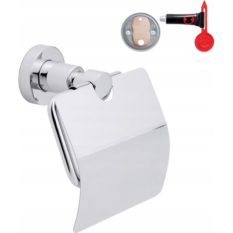 tesa Loxx Dérouleur Papier avec Couvercle Métal Chromé - Sans percer (1/5)