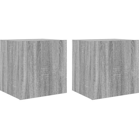 Maison Exclusive - TV-Wandschränke mit LED-Leuchten 2Stk. Grau So (1/5)