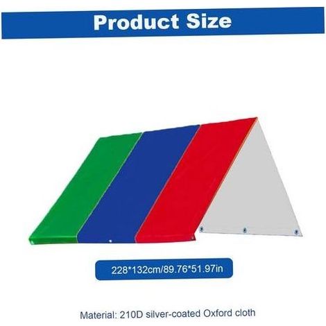 Couleurs mélangées rouge, bleu et vert, auvent de remplacement pour aire de jeux, auvent de jeu en tissu Oxford 132x228cm, bâche de balançoire imperméable pour protection solaire, couverture (1/5)